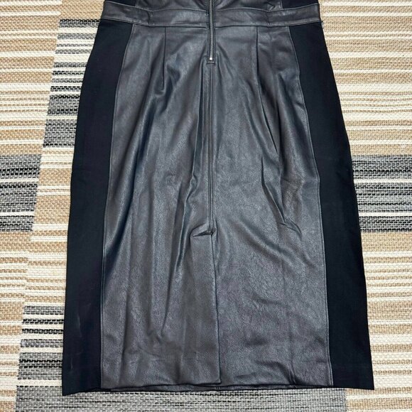 Spanx Women Leather-Like Combo Fitted Dress Sleeveless Luxe Black Size XL - Picture 3 of 14